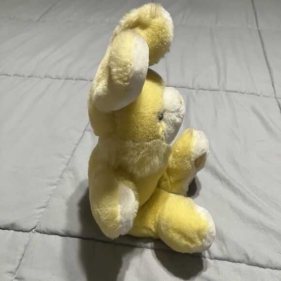 Chosun Heart to Heart Mini Bunny 1986 Yellow Plush Rabbit 10" Stuffed Animal - Picture 4 of 9